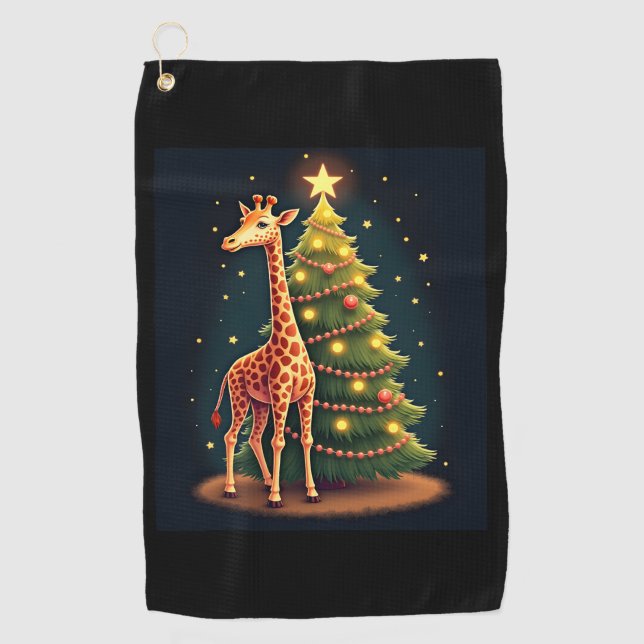 Toalla De Golf Navidades Giraffe Árbol oficial Topper Funny Tall (Anverso)