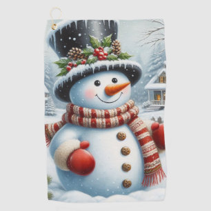 Toalla De Golf Navidades lindos, vintage/caprichosos/snowman inve