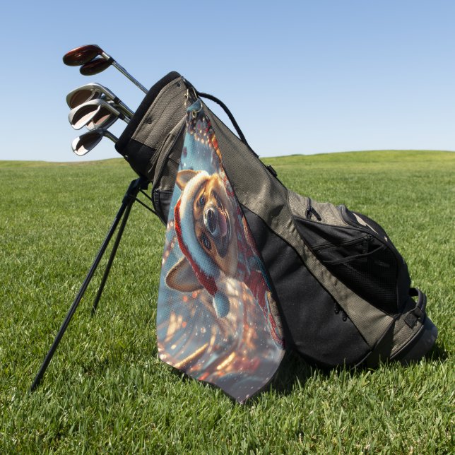 Toalla De Golf Navidades malineses de montaña rusa (Verde)