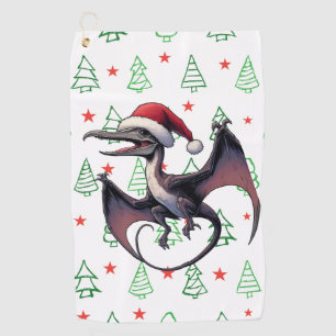 Toalla De Golf Navidades Santa hat pterodáctilo