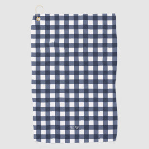 Toalla De Golf Navy Blue Gingham Plaid