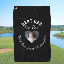 Toalla de golf negra con foto personalizada de los