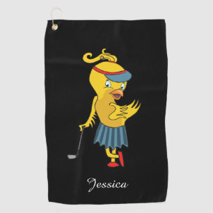 Toalla De Golf Negro pájaros mullidos