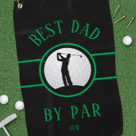 Toalla De Golf Negro Verde Mejor Papá Por Par Personalizado