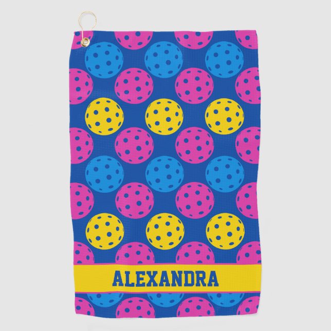 Toalla De Golf 🏐 Neon Dink Dot Pouch (Anverso)