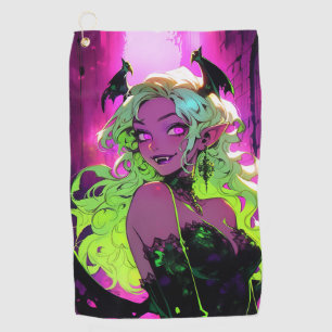 Toalla De Golf Neon Succubus Demon Anime Chica