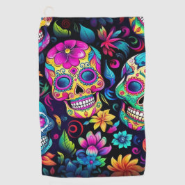 Toalla De Golf Neon Sugar Skull