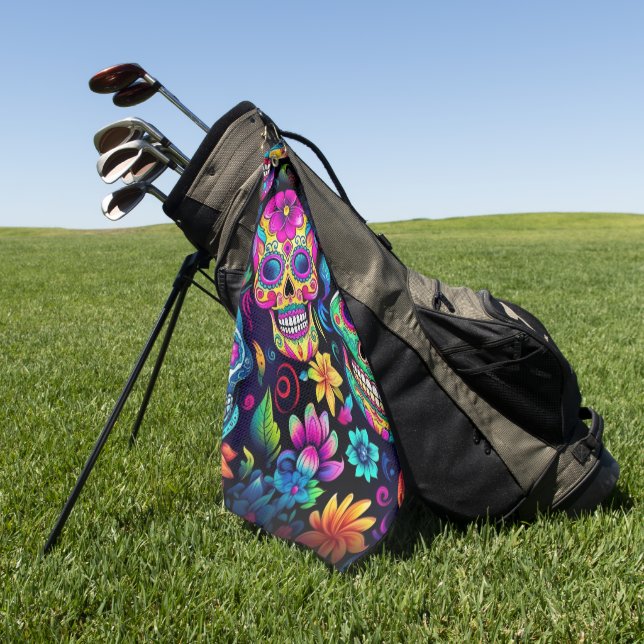 Toalla De Golf Neon Sugar Skull (Verde)