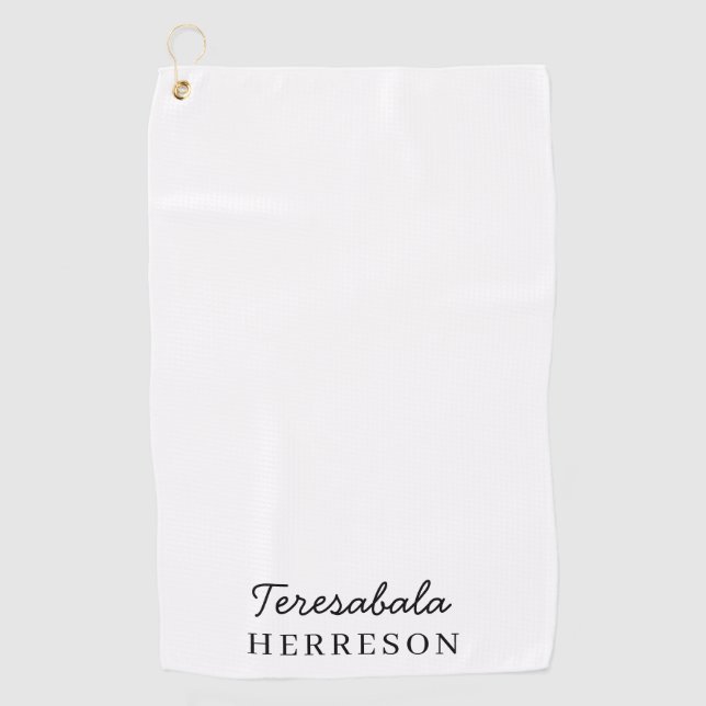 Toalla De Golf Neutral Monogram | Modern Minimalist Golf Style (Anverso)
