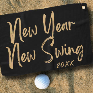 Toalla De Golf New Year New Swing Custom Year Modern Black Gold
