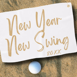 Toalla De Golf New Year New Swing Custom Year Modern Gold Script