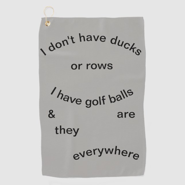 Toalla De Golf Ningunos patos….Pelotas de golf (Anverso)