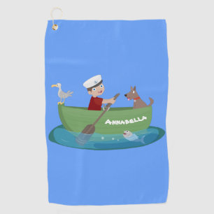 Toalla De Golf Niño pequeño marinero y personalizado de un bote d