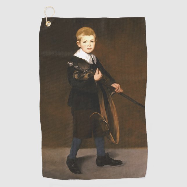 Toalla De Golf Niño sosteniendo una espada (de Edouard Manet) (Anverso)