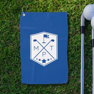 Toalla De Golf Nombre azul monograma personalizado