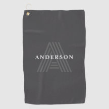Nombre con monograma moderno retro gris oscuro