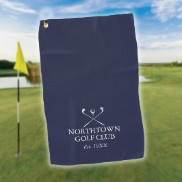 Toalla De Golf Nombre de Club de Golf Personalizado Azul Marino