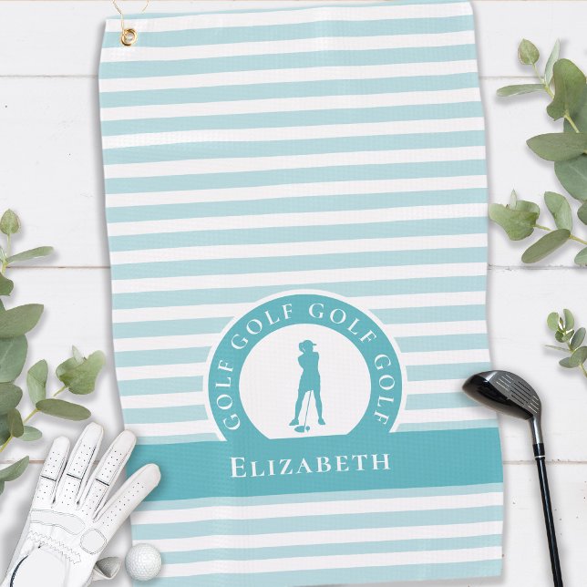 Toalla De Golf Nombre de Golfer Silhouette Femenino Monograma Nom (Subido por el creador)