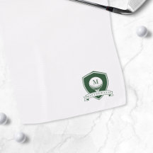 Nombre de Golfista Moderno Monograma Verde y Blanc
