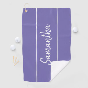 Toalla De Golf Nombre de guión con letras púrpura de lavanda mo