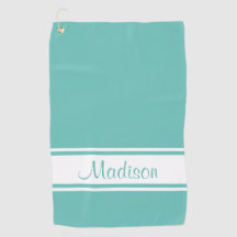 Nombre de guión de franja blanca Verde azulada de 