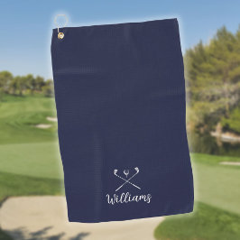 Toalla De Golf Nombre de guión personalizado Palos de golf Azul m