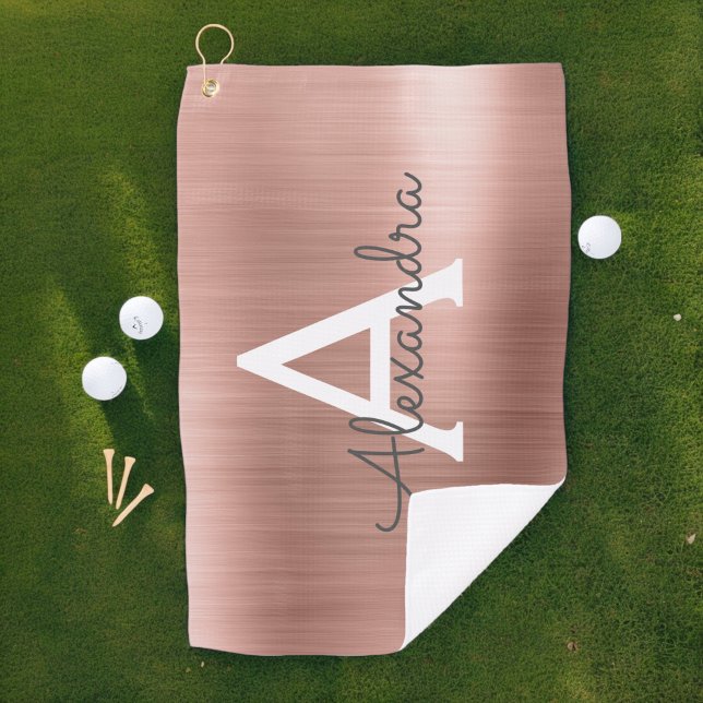 Toalla De Golf Nombre de monograma de Relieve metalizado metálico (Subido por el creador)
