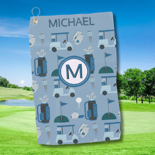 Toalla De Golf Nombre de monograma elegante del Personalizado mas