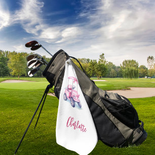 Toalla De Golf Nombre del carrito rosa