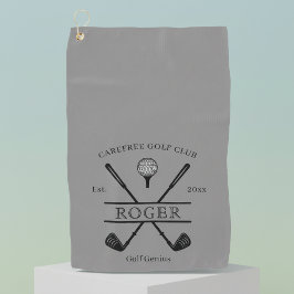 Toalla De Golf Nombre del Club Cruz Clásica Gris