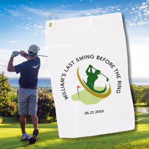 Toalla De Golf Nombre del golfista de despedida de soltero Último