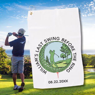 Toalla De Golf Nombre del golfista de despedida de soltero Último