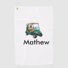 Toalla De Golf nombre del hombre del coche de golf verde regalos