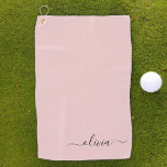 Toalla De Golf Nombre del Monograma de Rubor Dusty Pink Moderne S<br><div class="desc">Toalla de Golf De Nombre Monograma Rosa Dusty De Rubor. Esto hace que el dulce perfecto cumpleaños 16,  boda,  ducha de novia,  aniversario,  ducha de bebé o fiesta de soltera sea regalo para alguien que ama el lujo glam y los estilos de moda.</div>
