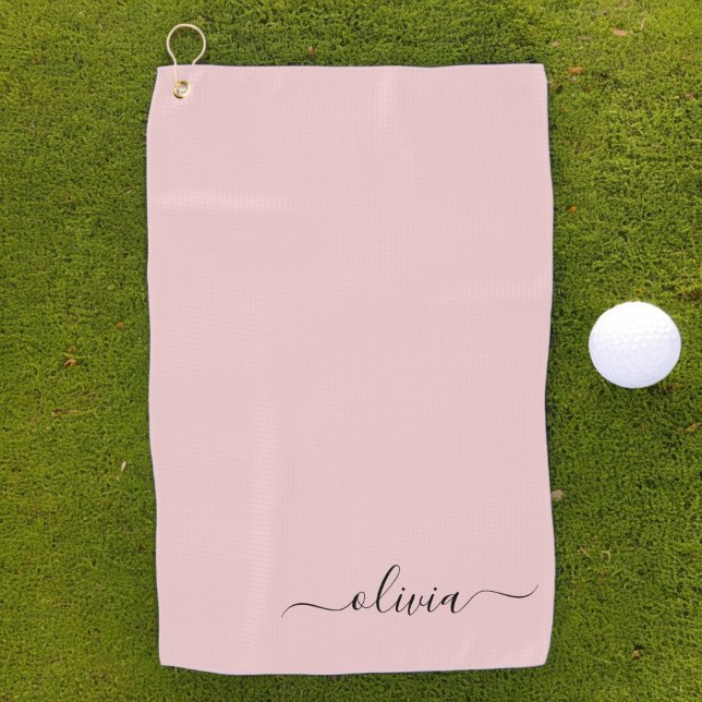 Toalla De Golf Nombre del Monograma de Rubor Dusty Pink Moderne S (Subido por el creador)