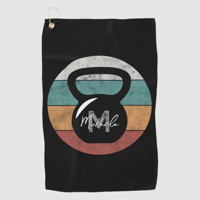 Toalla De Golf Nombre del monograma del personalizado del timbre  (Anverso)