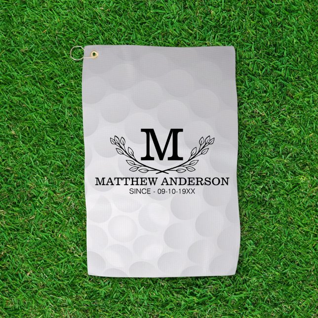 Toalla De Golf Nombre del patrón de bola de golf personalizado Mo (Subido por el creador)