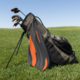 Toalla De Golf Nombre Geométrico Naranja Negro Moderno