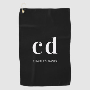 Toalla De Golf Nombre minimalista de las iniciales en monograma b