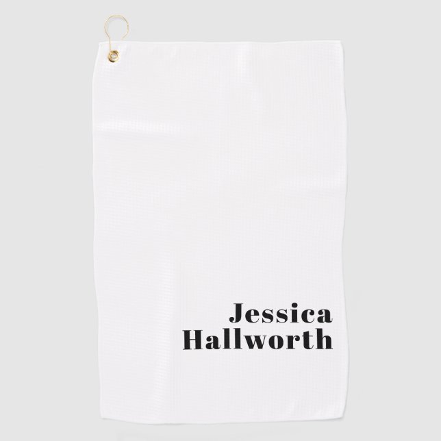 Toalla De Golf Nombre mínimo retro moderno o plantilla de negocio (Anverso)