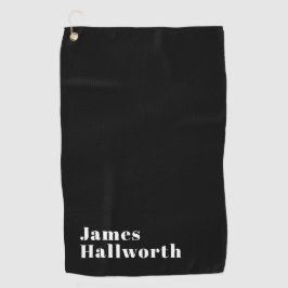 Toalla De Golf Nombre moderno retro editable elegante (u otro tex