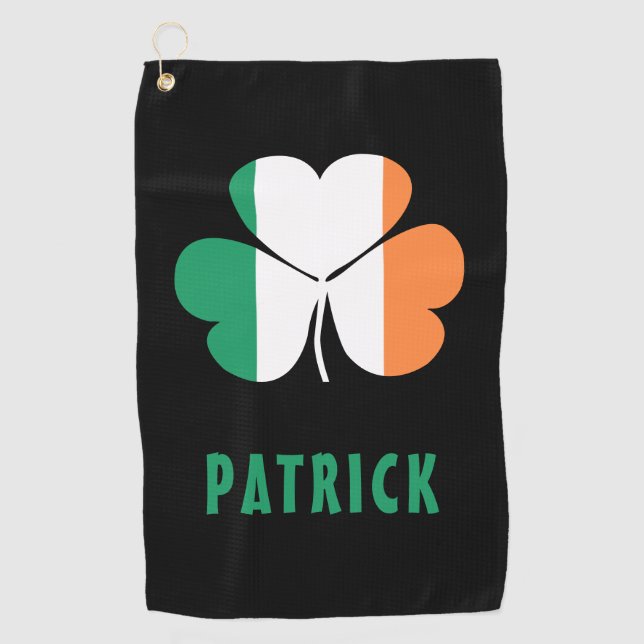 Toalla De Golf Nombre personalizado Celtic Ireland Shamrock Irish (Anverso)