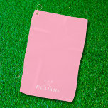 Toalla De Golf Nombre personalizado Clubes de golf de color rosa<br><div class="desc">Personalice el nombre en la tipografía clásica para crear un regalo de golf único y mantenerlo para cualquier golfista. Diseñado por Thisisnotme©</div>