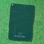 Toalla De Golf Nombre personalizado Clubes de golf Emerald Green<br><div class="desc">Personalice el nombre en la tipografía clásica para crear un regalo de golf único y mantenerlo para cualquier golfista. Diseñado por Thisisnotme©</div>