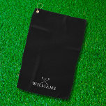 Toalla De Golf Nombre Personalizado Clubes De Golf Negro Y Blanco<br><div class="desc">Personalice el nombre en la tipografía clásica para crear un regalo de golf único y mantenerlo para cualquier golfista. Diseñado por Thisisnotme©</div>