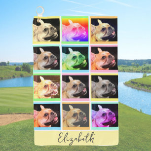 Toalla De Golf Nombre personalizado de la cuadrícula de retrato m