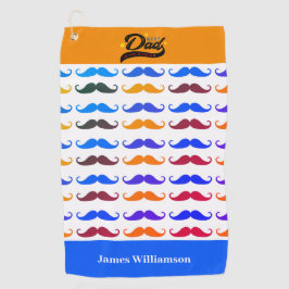 Toalla De Golf Nombre personalizado de Mustache divertido del cum