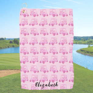 Toalla De Golf Nombre personalizado del carrito de golf rosa dive