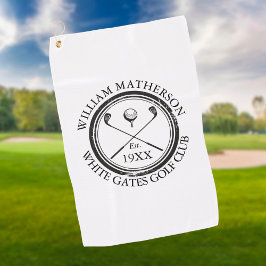 Toalla De Golf Nombre personalizado del club de golf clásico