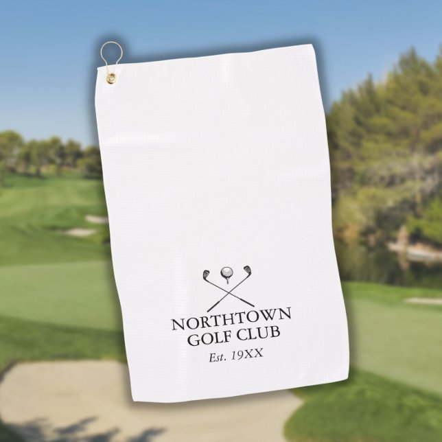 Toalla De Golf Nombre personalizado del club de golf clásico (Personalized Classic Golf Club Name Golf Towel)